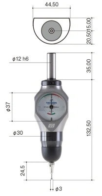 3d тестер (щуп) SLIMplus V2 Black с хвостовиком Ø12 Tschorn 001V2DB12 | Toolarena