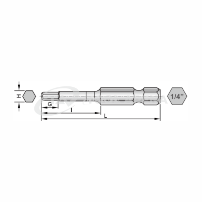 0-TPK-B03-H040-50 Sloky 50mm биты Hexagon