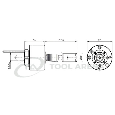 4.200.956 Блок приводной, прямой, хвостовик VDI 40 (HAAS), цанговый патрон ER32A, PRECI-FLEX, внешняя подача СОЖ, EPPINGER фото