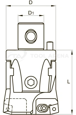 Блок расточной, черновой 75° с резцовыми вставками 3CT 75 402 N, под пластинку CN☐☐ 1204☐☐R. Pinzbohr, D 10075 402 N. фото