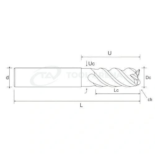 91.1472.0600 Фреза твердосплавная с плоским торцем D6x13x57x6xZ4 VОLCANO PLUS Helion фото
