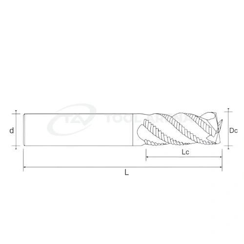 91.6614.0500 Фреза твердосплавная для черновой обработки с угловым радиусом D5x13x50x6xZ4 VОLCANO Helion фото