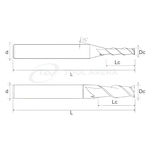 94.3203.0300 Фреза твердосплавная с плоским торцем D3x10x45x6xZ2 SPEED ZR Helion фото
