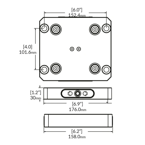 Плита системы нулевого базирования RockLock 96mm 158mm x 176mm x 30mm фото