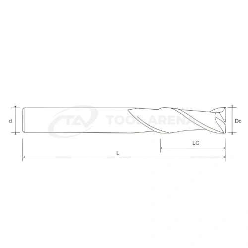 90.6702.0100 Фреза твердосплавная с плоским торцем D1x3x50x3xZ2 RACER Helion фото