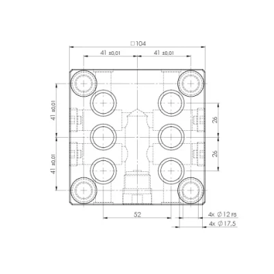 Координатная плита Quick•Point® Duo 52 104 x 104 x 27 мм с монтажными отверстиями для Quick•Tower 75606 фото